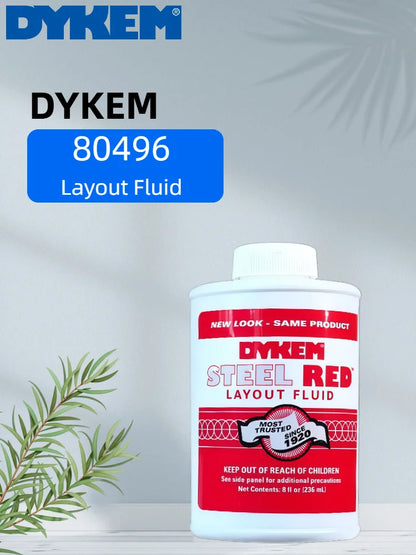 DYKEM 80496 Rosso Acciaio Fluido per Marcatura Metallo, Inchiostro a Rapida Asciugatura per Utensili CNC 8oz 236ml