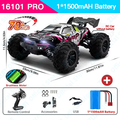 ZWN 1:16 70KM/H o 50KM/H Auto RC 4WD con LED, Auto Telecomandate ad Alta Velocità, Monster Truck da Drift per Bambini Vs Wltoys 144001 Giocattoli