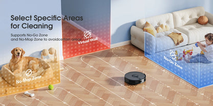 Lubluelu B40 Robot Aspirapolvere e Lavapavimenti, Aspirazione Potente 5800Pa, 180 Minuti di Autonomia, Controllo APP, Mappatura Intelligente, 34 Zone Proibite