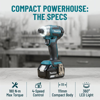 2026 Makita DTD173 Avvitatore a Impulsi Senza Fili 18V con Motore Brushless, Trapano Elettrico per Legno/Bulloni/Modalità T, Utensile Elettrico Ricaricabile