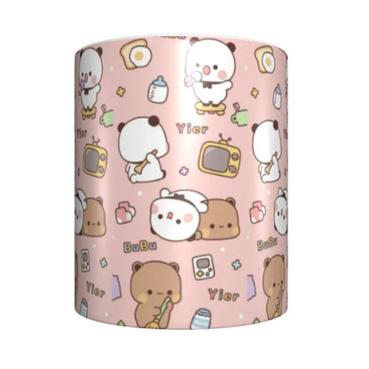 Tazze personalizzate per coppia Bubu Dudu Panda e Brownie Bear Tazza da caffè per tè al latte in ceramica fai-da-te
