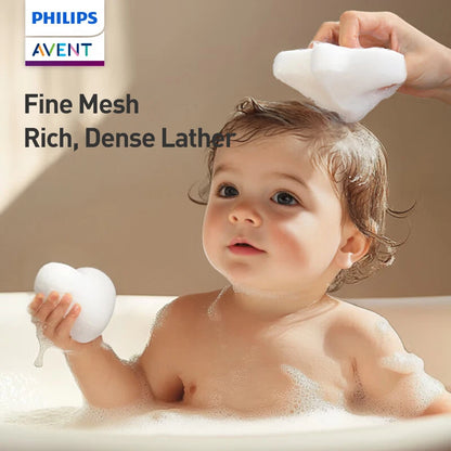 Philips AVENT Spugna da Bagno per Neonati in Konjac, Materiale Vegetale Naturale, Spugna Morbida per la Pulizia della Pelle Delicata dei Neonati