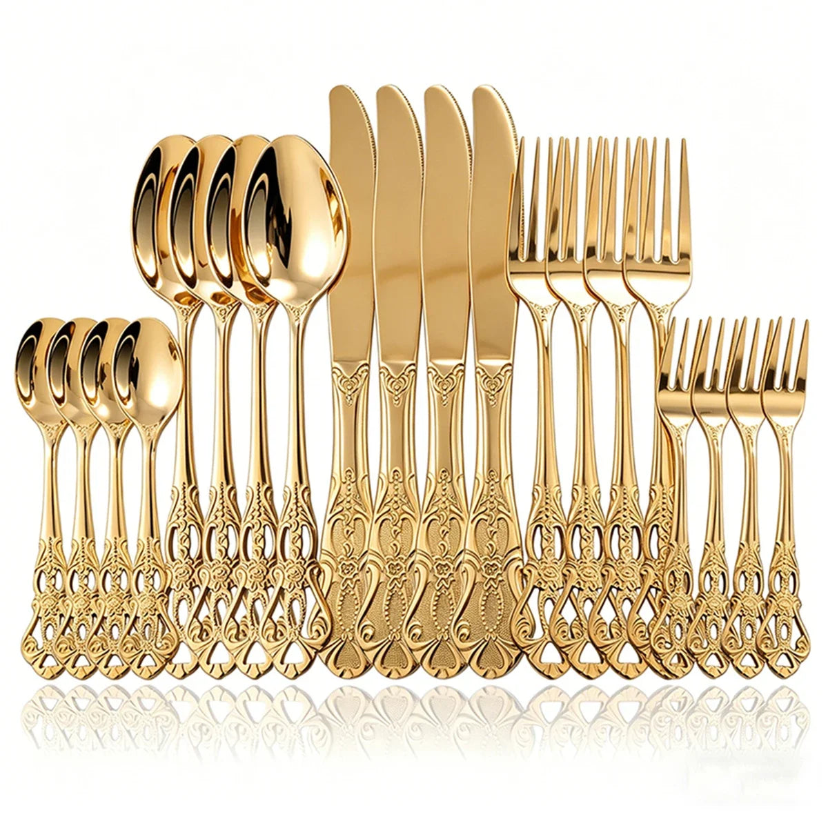Set di posate da 20 pezzi in acciaio inossidabile color oro rosa, coltello, forchetta, cucchiaio, posate da tavola, stoviglie da cucina