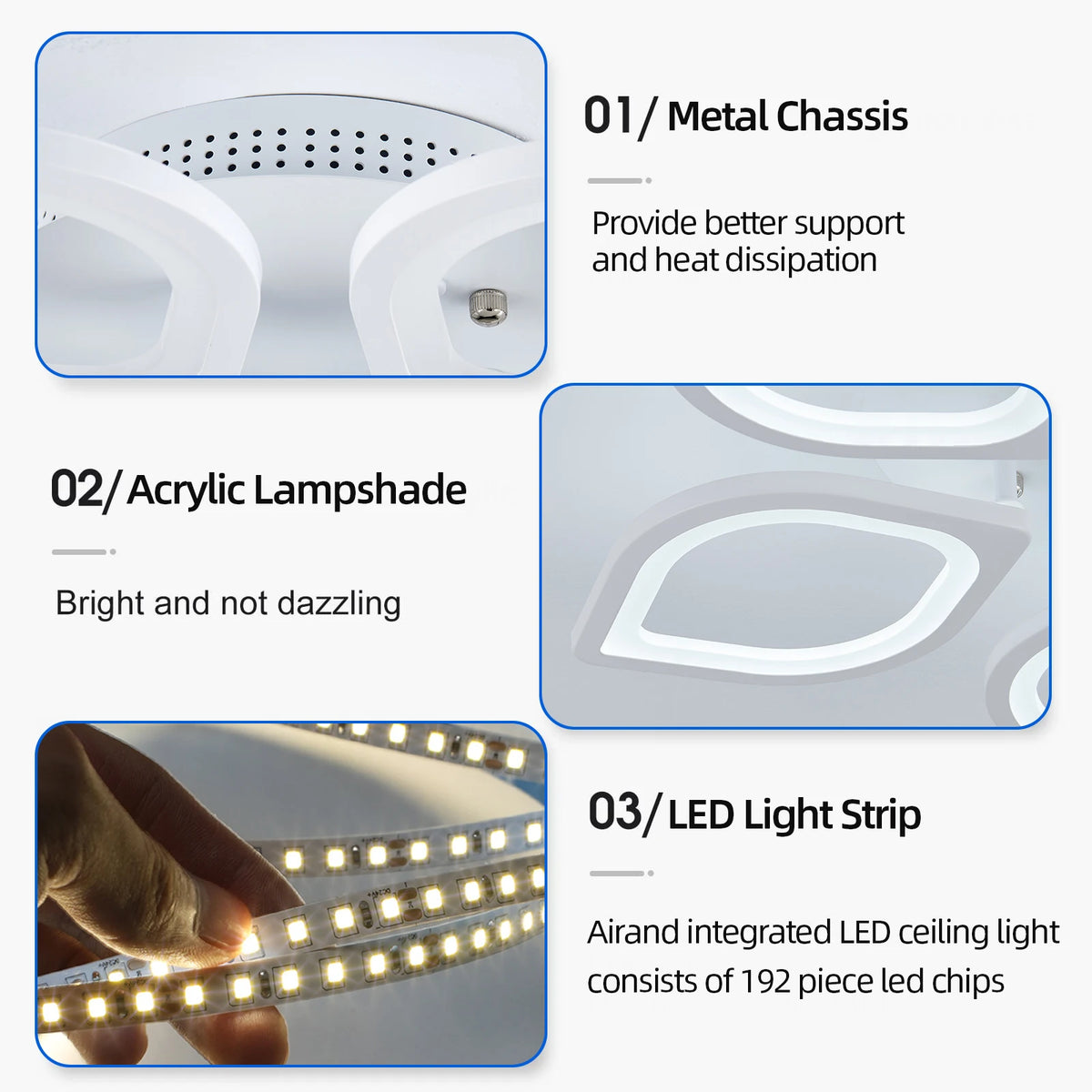 Lampada da Soffitto LED IRALAN Dimmerabile, Lampadario a Sospensione con Telecomando, Illuminazione Minimalista per Soggiorno e Camera da Letto