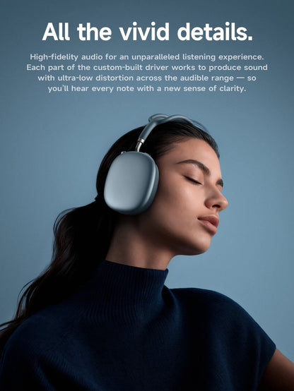 Cuffie Bluetooth HOCO W65 Plus con cancellazione del rumore ANC, auricolari wireless over-ear, suono Hi-Fi, cuffie sportive con pulsante.