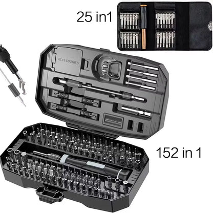 Set di cacciaviti di precisione, Kit di attrezzi per Laptop, Kit di riparazione di cacciaviti per Computer professionale 152/25 in 1 cacciavite Torx T5 T6