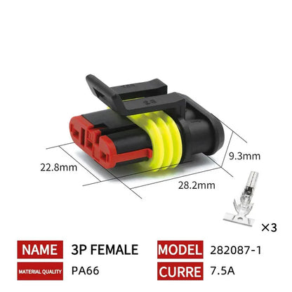 20/50/100 Set 1.5 Serie AMP Automobile Connettori 1/2/3/4/5/6 Pin Super Sigillo Impermeabile Cavo Elettrico connettore PA66 Nylon