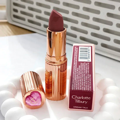 Charlotte Brand Blush in stick colorato, lucidalabbra idratante al collagene, rossetto in tubetto oro con diamante rosa, cosmetici Tilbury