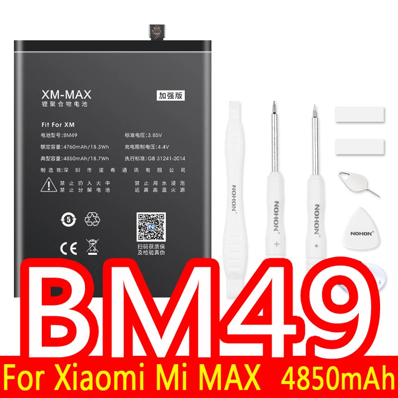 NOHON Batteria Per Xiaomi Mi 10 9 8 11T Pro 10T 11 Lite 12 12S 12X 13 6 5 MAX MIX 4 3 2 2S BM4R BM53 BM55 BM58 BM59 BP42 Batteria