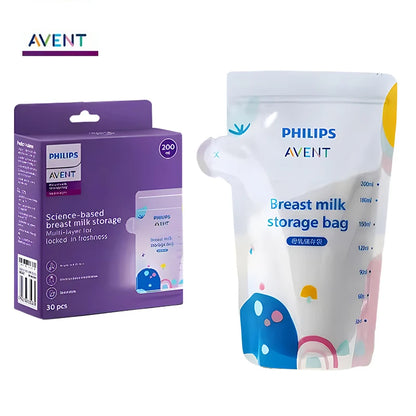 Avent Borsa per la conservazione del latte materno Borse per la conservazione del latte da 200 ml Allattamento al seno per la refrigerazione e la conservazione del latte materno, 30 pezzi