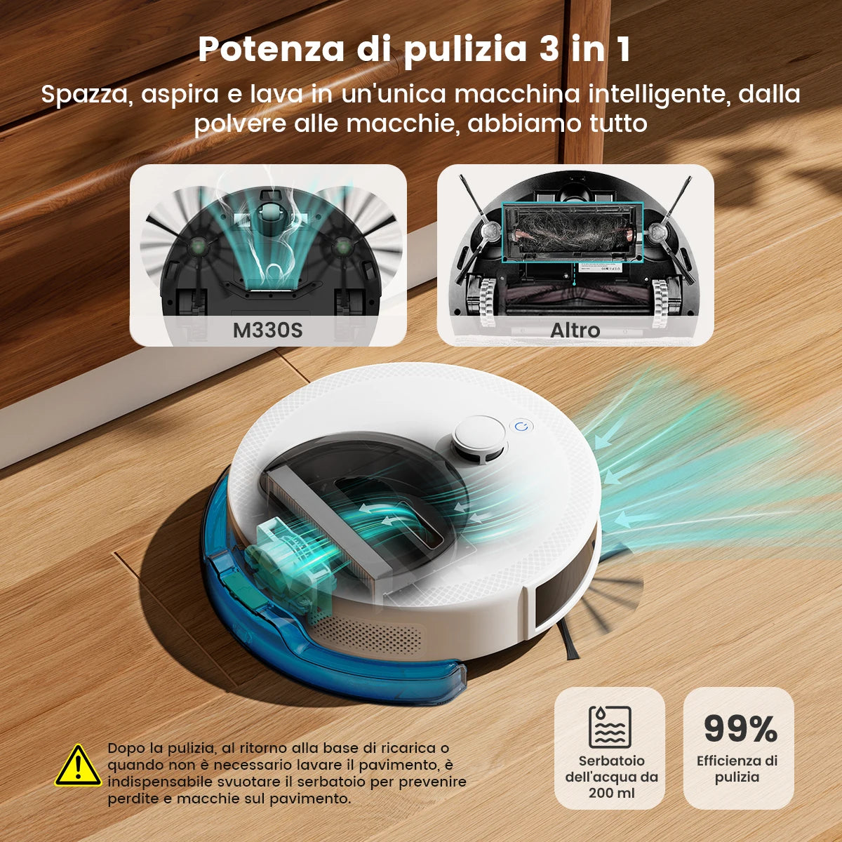 LEFANT M330 Pro M330S Robot aspirapolvere  con mappatura, navigazione dToF, sistema di prevenzione ostacoli PSD, aspirazione 5000Pa, Alexa/APP/WiFi