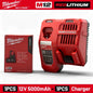 Batteria originale Milwaukee M12 12V 6AH 48-11-2460, caricabatterie M12HB3 M12-18FC 48-11-2402 48-11-2411, batteria per utensili elettrici Milwaukee