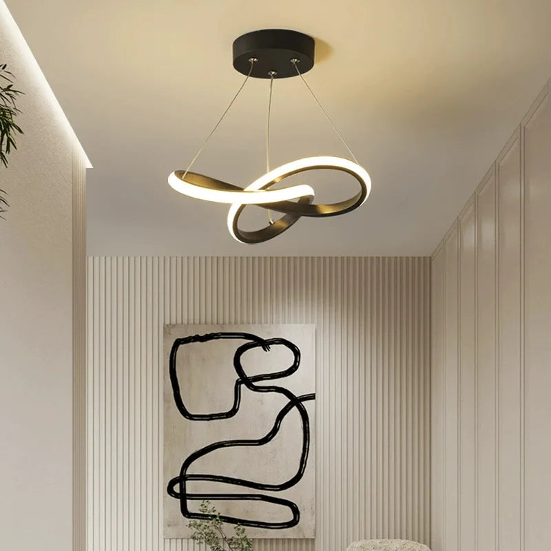 Lampada a sospensione moderna a LED con design irregolare aerodinamico Piccola lampada a sospensione creativa per camere da letto, sala da pranzo, sale studio