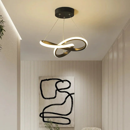 Lampada a sospensione moderna a LED con design irregolare aerodinamico Piccola lampada a sospensione creativa per camere da letto, sala da pranzo, sale studio