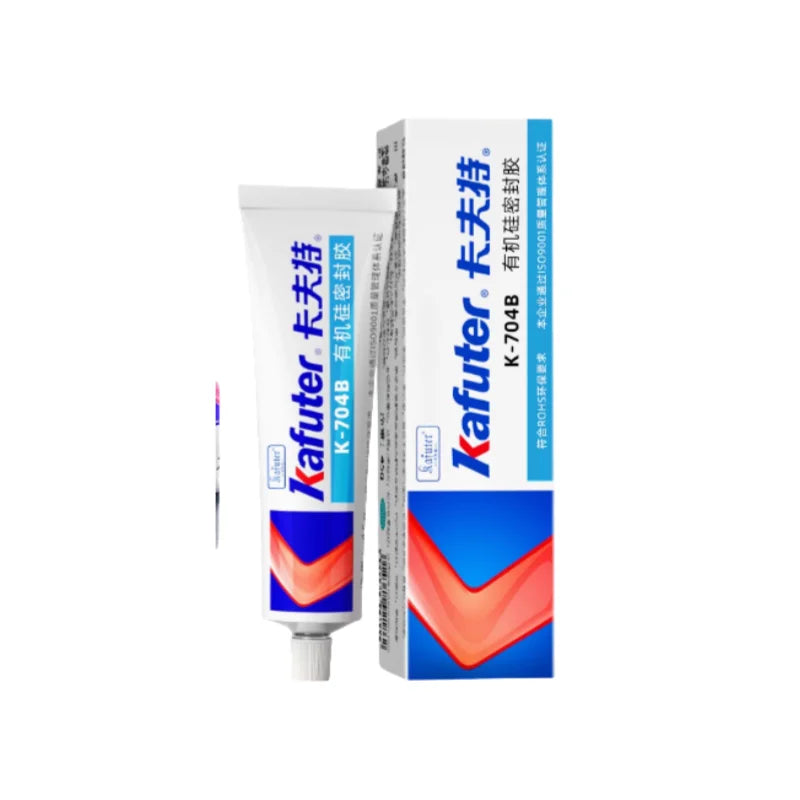Kafuter K-704 Sigillante Siliconico a Polimerizzazione Neutra, Adesivo Impermeabile RTV per Sigillatura di Vetro, Metallo e Ceramica