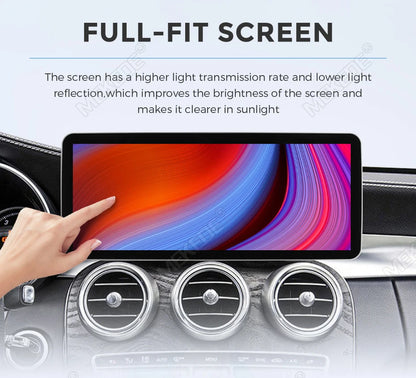 Mekede, schermo da 12,3 pollici, risoluzione 2K, sistema di navigazione GPS con CarPlay e Android Auto, autoradio multimediale con sistema operativo Linux per Mercedes Benz C W205, GLC X253, Classe V W447, lettore video 4K.