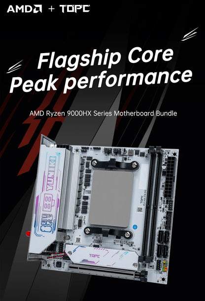 Scheda Madre Gaming TOPC AMD Ryzen 9 9955HX3D 9955HX 8945HX 7945HX 4*SATA 2*M.2 NVMe 2*DDR5 2.5G LAN WiFi6E per NAS Mini PC