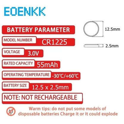 2-50 PZ CR1225 Batterie a bottone ECR1225 Batteria a bottone 1225 per strumenti elettronici, telecomando, bilancia elettronica 3V