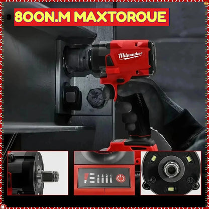 Milwaukee M12 M18 FUEL Avvitatore a impulsi elettrico senza spazzole 1/2 pollice 2800RPM 400Nm di coppia - Controllo della velocità a passo continuo con luce LED