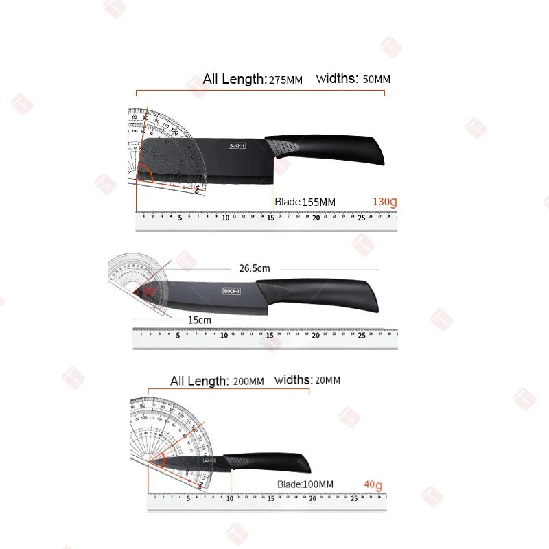 WXCOO Set di 1-3 Coltelli da Chef con Copertura, Coltello da Cucina Giapponese in Acciaio Inox per Tagliare Frutta e Verdura