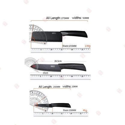 WXCOO Set di 1-3 Coltelli da Chef con Copertura, Coltello da Cucina Giapponese in Acciaio Inox per Tagliare Frutta e Verdura