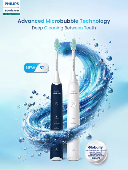 Nuovo Spazzolino Elettrico Philips Sonicare S2 HX2418, 31000 VPM, Ricaricabile con Modalità Fresh, Setole Morbide, 30 Giorni di Autonomia