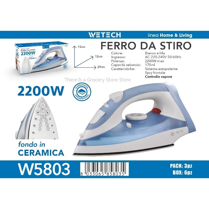 Ferro da Stiro Elettrico Portatile Mini, Ferro a Vapore per Vestiti, Ferro Regolabile con Piastra in Ceramica, Modelli W5801, W5802, W5803, W5804, W5806