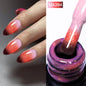 MEET ACROSS 7ml Gelatina Nuda Shimmer Base in gomma Gel Glitter Rosa Viola UV/LED Nail Art Vernis Gel Smalto per manicure Unghie FAI DA TE