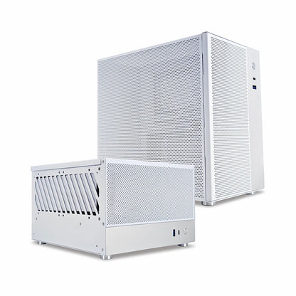 METALFISH T20 Mini ITX Custodia bianca 9L Supporto telaio PC compatto Flex PSU/240mm GPU/100mm Dispositivo di raffreddamento/180 Dispositivo di raffreddamento liquido