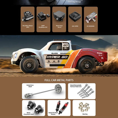 Auto RC MJX Hyper GO 14211, 75km/h, 1/14, 2.4G, Camion Telecomandato, 4WD, Fuoristrada, Veicolo da Corsa ad Alta Velocità, RTR Wltoys