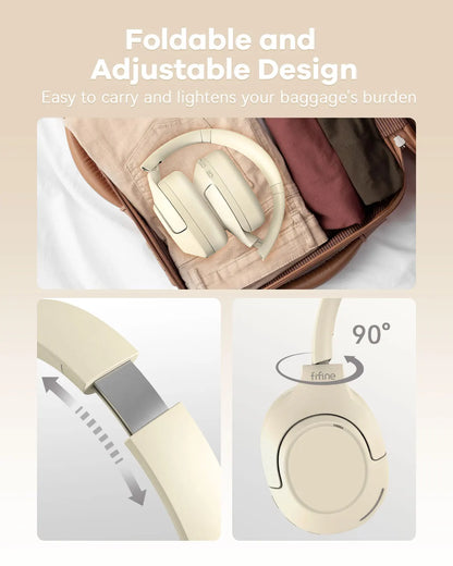 FIFINE Cuffie wireless Bluetooth per telefono/al pad, cuffie over-ear con cancellazione attiva del rumore per musica/gioco, portatili, 65H-X3