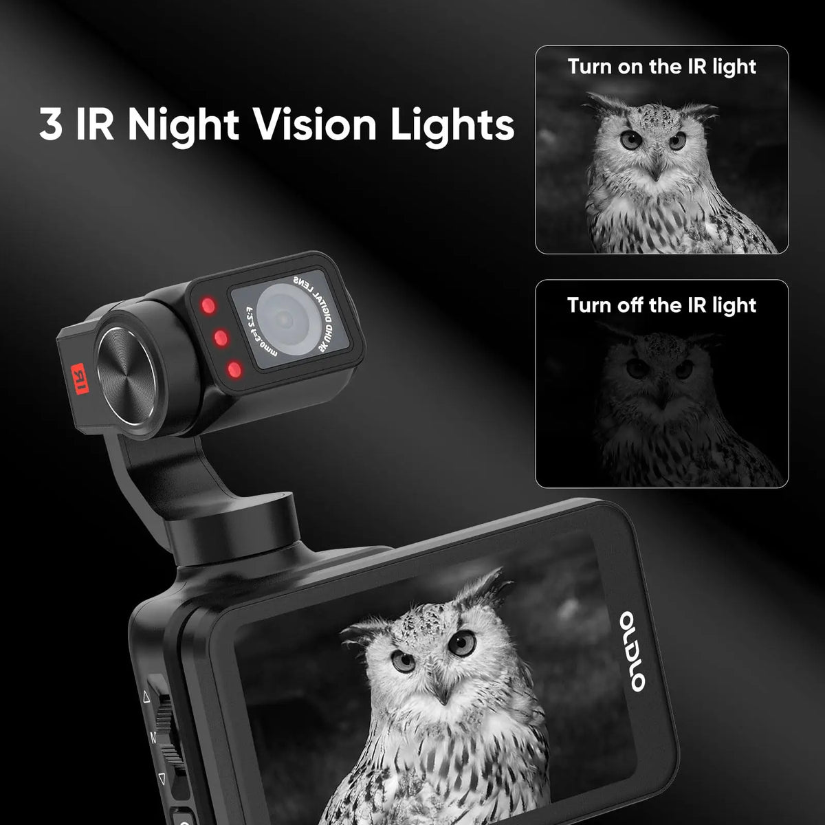 Videocamera tascabile ORDRO M5 5K Action Videocamera Vlog con grande touchscreen per visione notturna IR a infrarossi con telecomando per treppiede SDcard