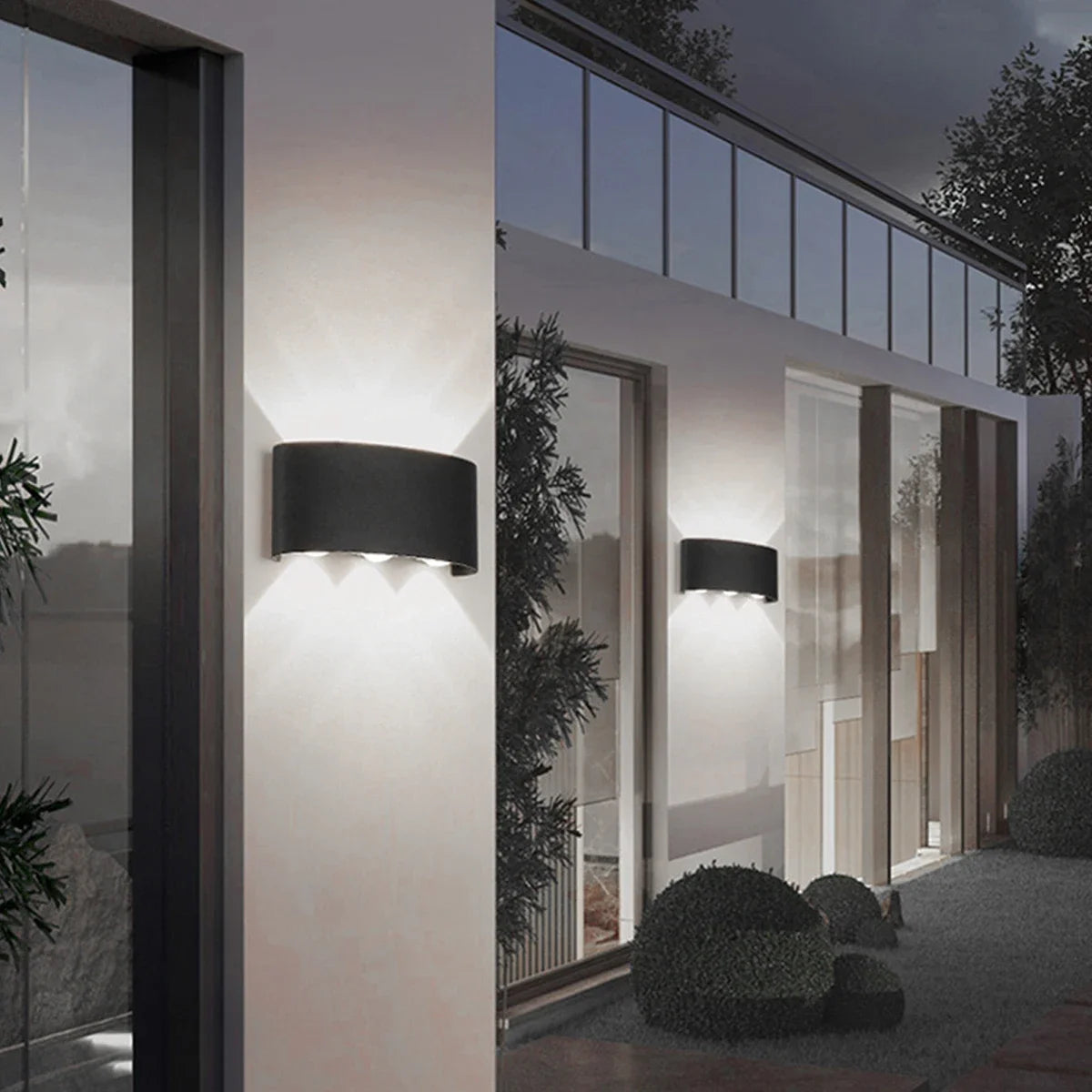 Lampada da parete a LED IP65 AC86-265V/DC12V-24V Illuminazione da giardino impermeabile per esterni Lampada da parete per scale per camera da letto interna in alluminio