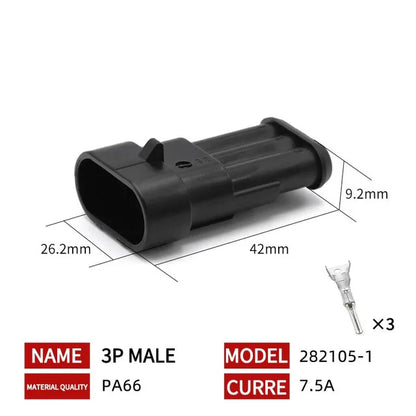 20/50/100 Set 1.5 Serie AMP Automobile Connettori 1/2/3/4/5/6 Pin Super Sigillo Impermeabile Cavo Elettrico connettore PA66 Nylon
