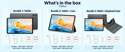 Tablet Teclast T70 Pro con Android 16 e tecnologia Gemini AI, display IPS da 14 pollici, T70Pro, doppia SIM 4G LTE, WiFi 2,4 GHz/5 GHz, Bluetooth 5.2, navigazione GPS, processore G100 Octa Core, 8 GB di RAM, 128 GB di memoria