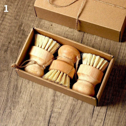 Spazzola per Lavaggio Piatti Naturale con Manico in Legno, Spazzola per Pentole in Corda Anti-Impronta d'Olio, Accessori per Pulizia in Sisal e Cocco Naturale