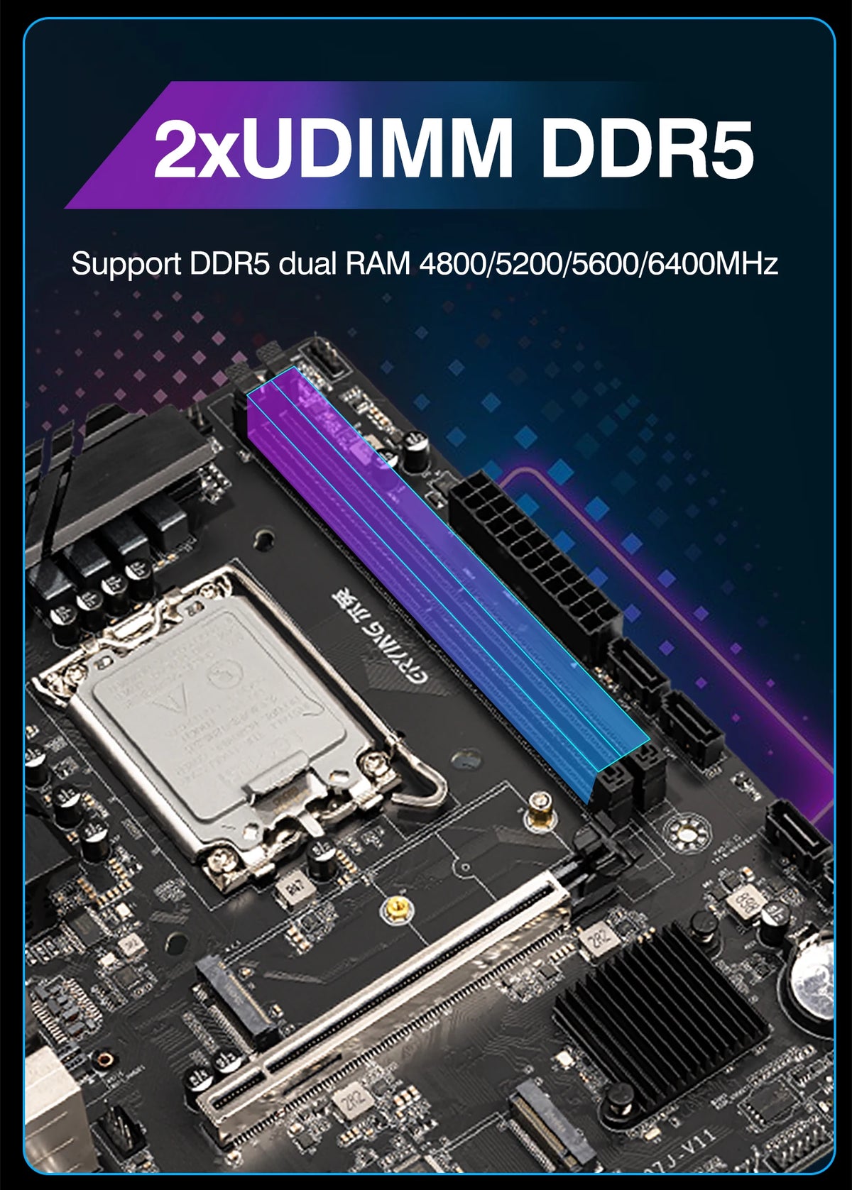 Kit PC ERYING H810, Scheda Madre H810M DDR5, Supporta CPU Intel Core Ultra200 Serie 7/8/9 225F 230F 250KF 270K LGA1851 Pin