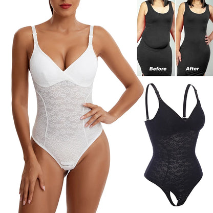 3 in 1 Perizoma in pizzo Body Donna Shapewear Nuovo Shaper completo del corpo Vita sottile Controllo della pancia Biancheria intima Pancia piatta Liscia Faja