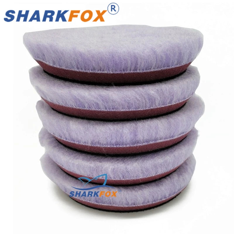 Sharkfox 5 "/6 pollici Lana Lucidatura Disco Auto Ceretta Lucidatura Tampone di Lucidatura Auto Vernice Cura Lucidatore Pad Auto Lavaggio Accessori