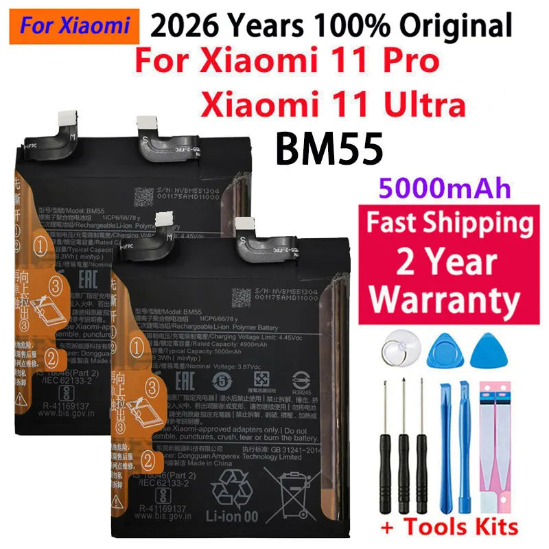 Batteria BM58 originale al 100% per Xiaomi Mi 8 9 10 11 11i 11T Ultra SE Lite Mi A3 CC9 CC9e Poco F3 Redmi K40 Pro Mix 4 batterie 5G
