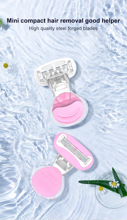 Mini portatile piccolo guscio epilatore coltello da barba depilazione rasoio da donna