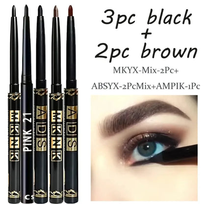 1-12 Pezzi Matita Eyeliner Nera Impermeabile, Anti-sbavatura, Applicazione Facile con Rotazione, Gel Occhi per Trucco Occhi Audace Stile Punk Adatto ai Principianti