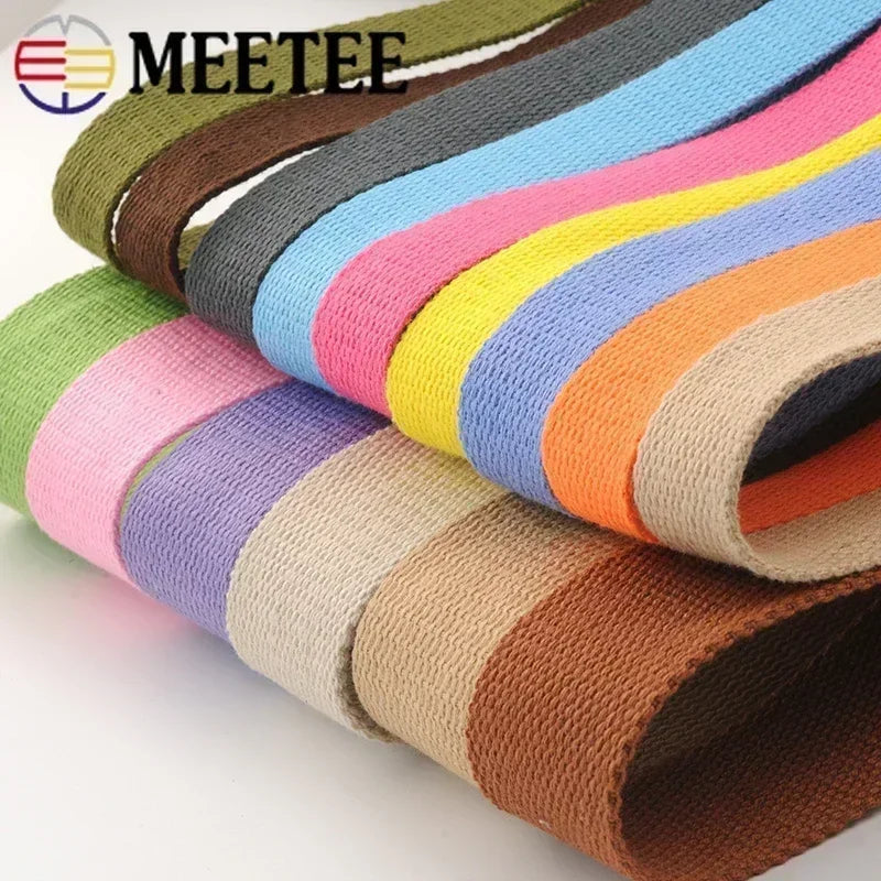 5 Metri 1.3mm 20-50mm Cotone Tessuti Nastro per Borsa Cinghia Zaino Etichetta Nastro Fascia Vestiti Bias Vincolante Accessori Per Cucire FAI DA TE
