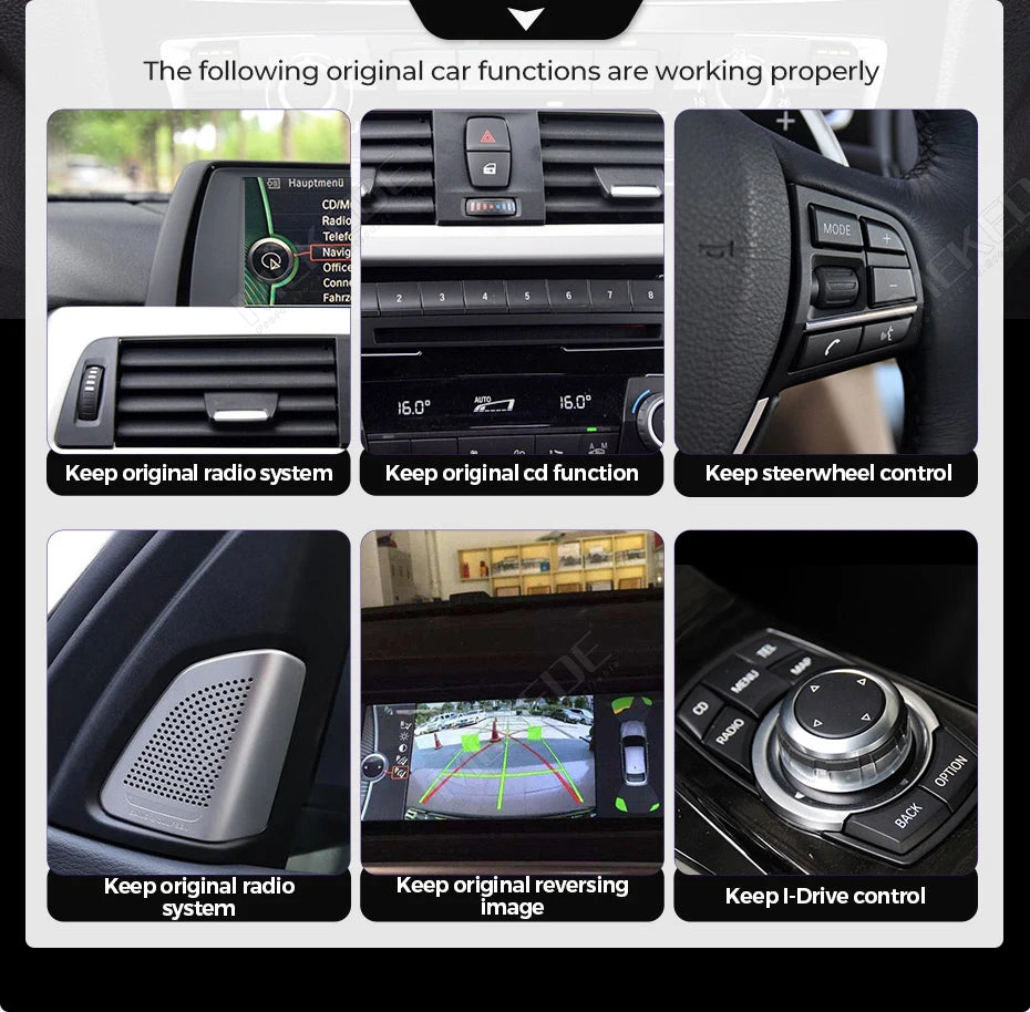 Mekede, autoradio Android da 8,8 pollici, stile originale, con CarPlay wireless e Android Auto, sistema multimediale per BMW X3 F25 e X4 F26 (2014-2016), sistema NBT, 4G LTE, WiFi, Bluetooth, navigazione GPS, lettore video 4K