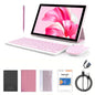 KOOMDIGI T30 PRO Tablet PC 2-in-1 da 10,1 pollici, Android, 6GB RAM, 128GB ROM, 4G LTE, WiFi 2.4G+5G, doppia fotocamera 5MP+13MP con custodia rosa, penna stilo, tastiera e mouse