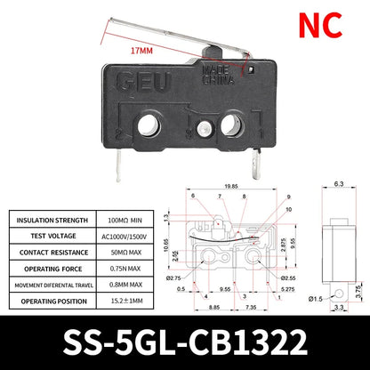 10/50/100PCS SS-5Gl NO/NC/Microinterruttore subminiaturizzato di commutazione, microinterruttore di finecorsa a 3 terminali precablato a 2 terminali