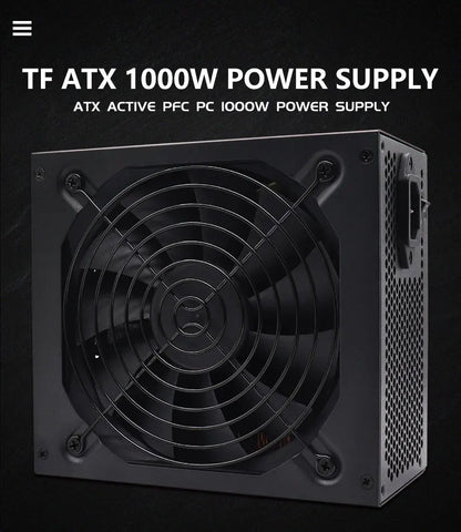 Alimentatore Gaming ATX 1000W 80 PLUS Gold, Non-Modulare, PFC Attivo 110‑230V, Ventola Ultra-Silenziosa da 130mm