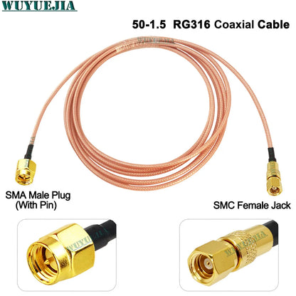 Linea di collegamento SMA a SMC Interfaccia RF SMC Spina maschio SMA a prolunga jack femmina SMC Cavo coassiale adattatore RF 50-1,5 RG-316