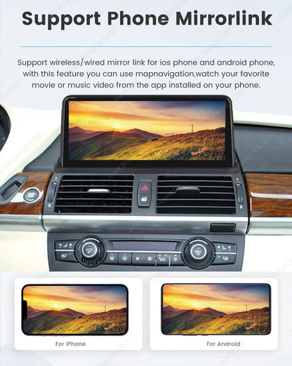 Sistema multimediale intelligente per auto con schermo QLED da 10,25 pollici, Linux, CarPlay wireless, Android Auto, per BMW E90 E91 E92 E93 2005-2012, con WiFi, BT, navigazione GPS e autoradio.