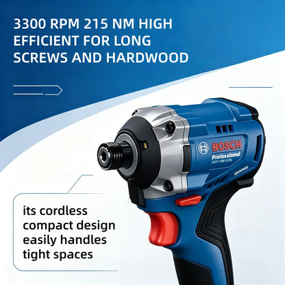 Bosch GDR 18V-215 Professional Avvitatore a Impulsi Cordless 18V con Attacco Esagonale Interno da 1/4" 215 Nm